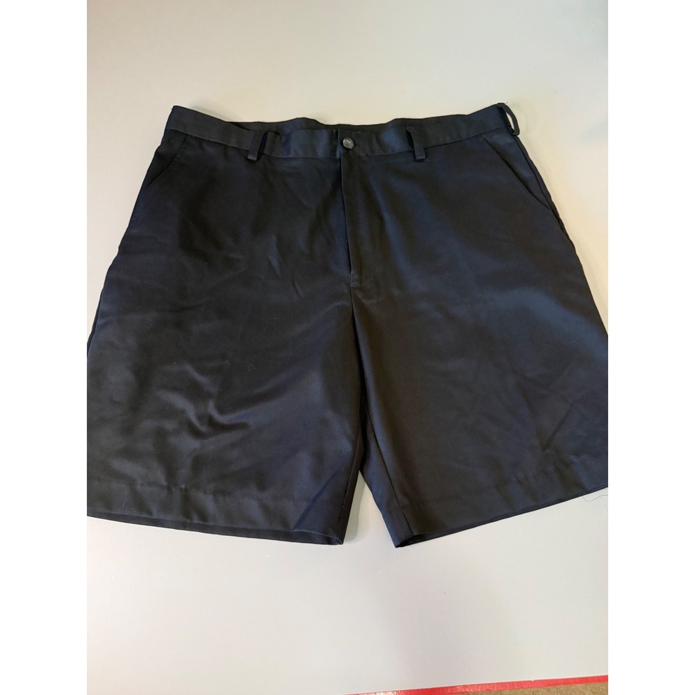IZOD Mens Black Flat Front Golf Shorts Size 40 Polyester Casual Classic